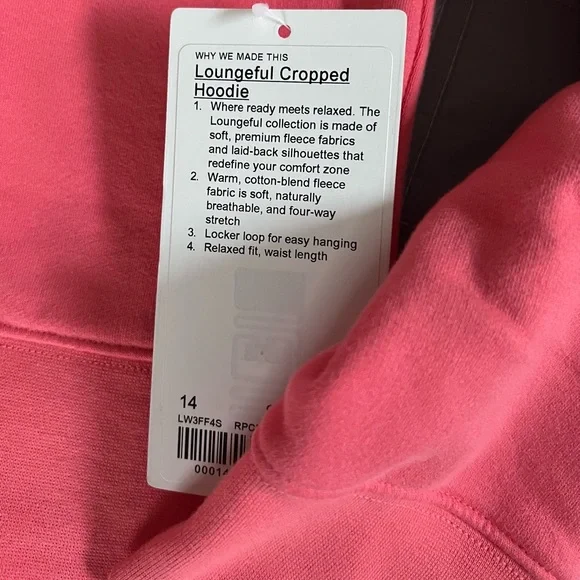 💕LULULEMON LOUNGEFUL CROPPED HOODIE/JACKET-RASPBERRY CREAM-14💕 - Picture 15 of 16